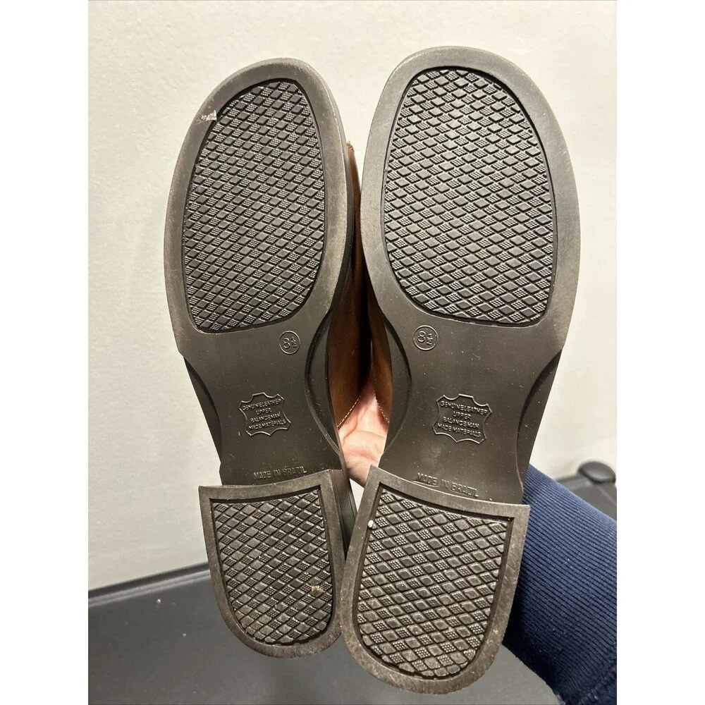 Romano Brazil Genuine Leather Size 8.5 Brown Lynda Sandals Slides Slip On